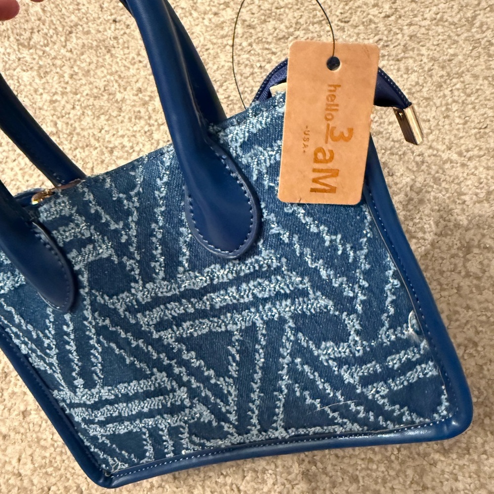 HELLO 3AM Denim Blue Mini Bag, NWT - Picture 5 of 6